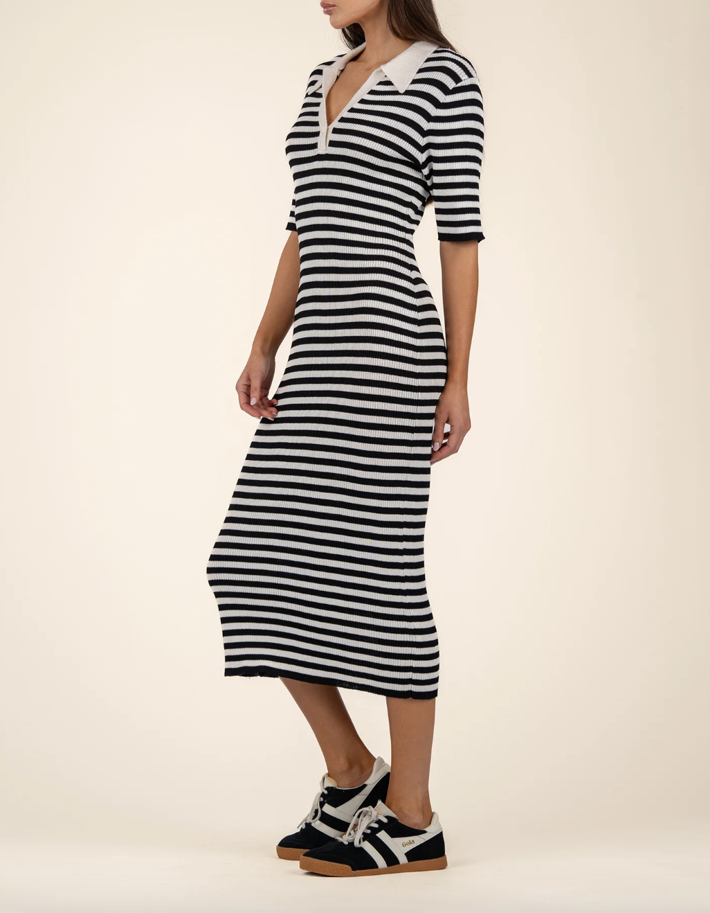 Apollonia Dress-Black/White