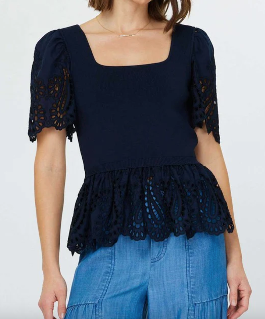 Breeze Blouse-Navy