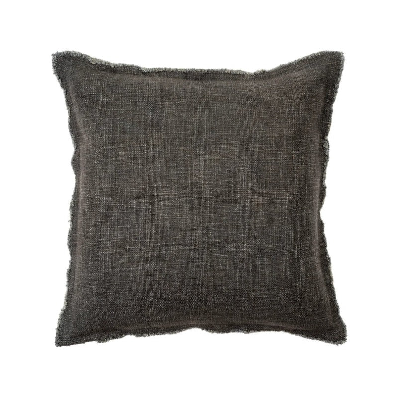 Charcoal Grey Linen Pillow - 20x20