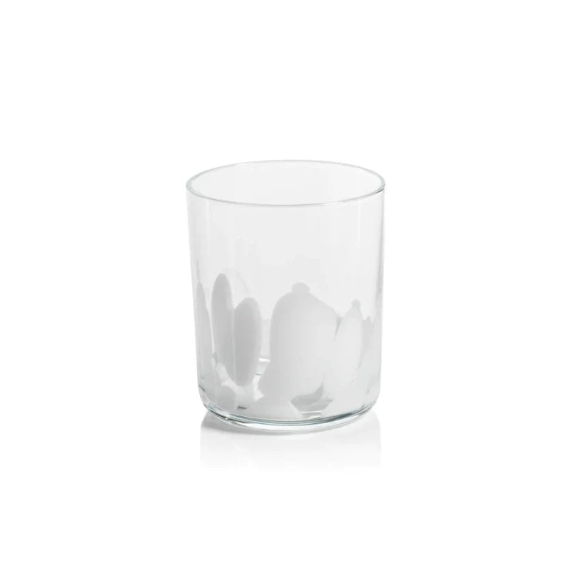 White Spotted Glass Tumbler