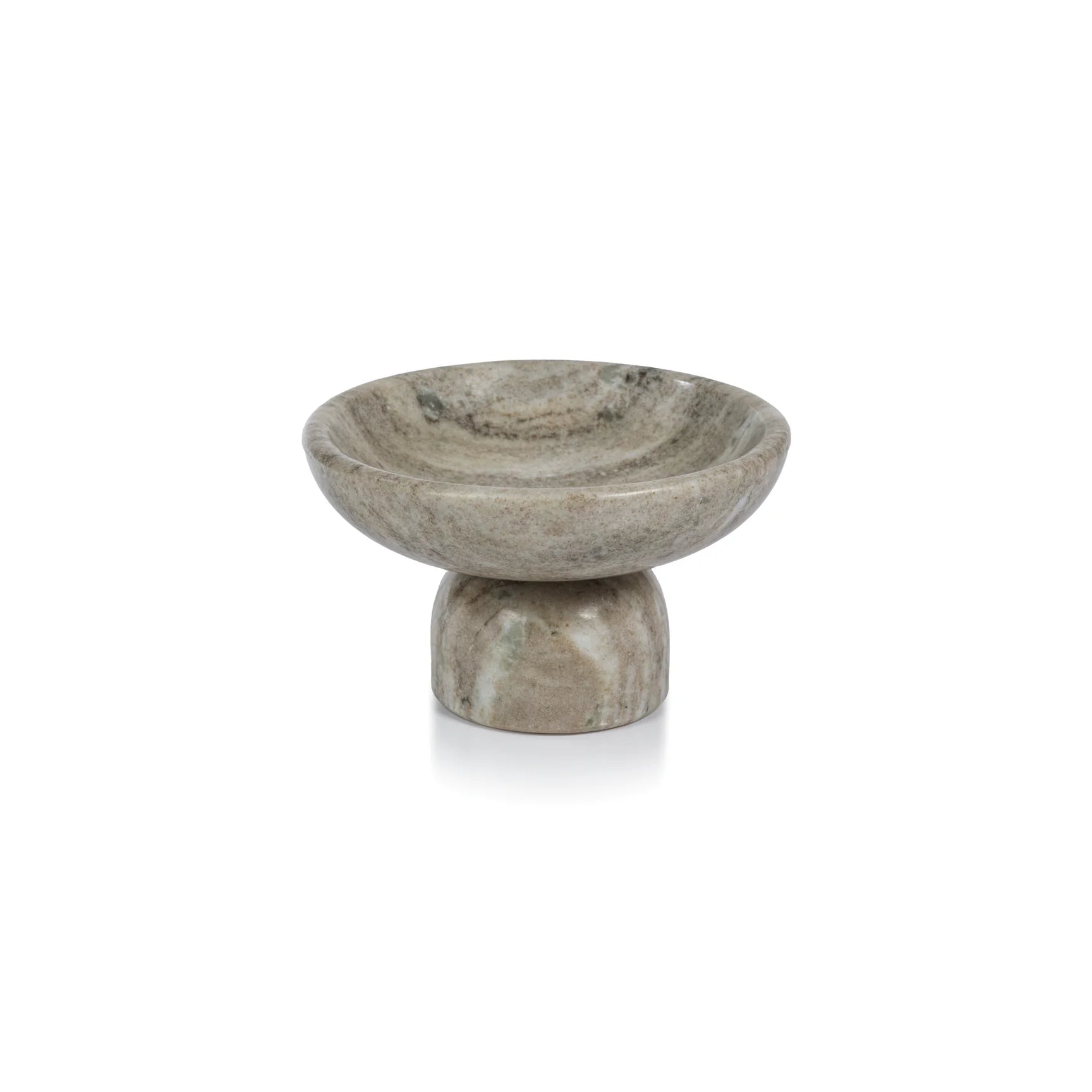 Taupe Marble Footed Bowl