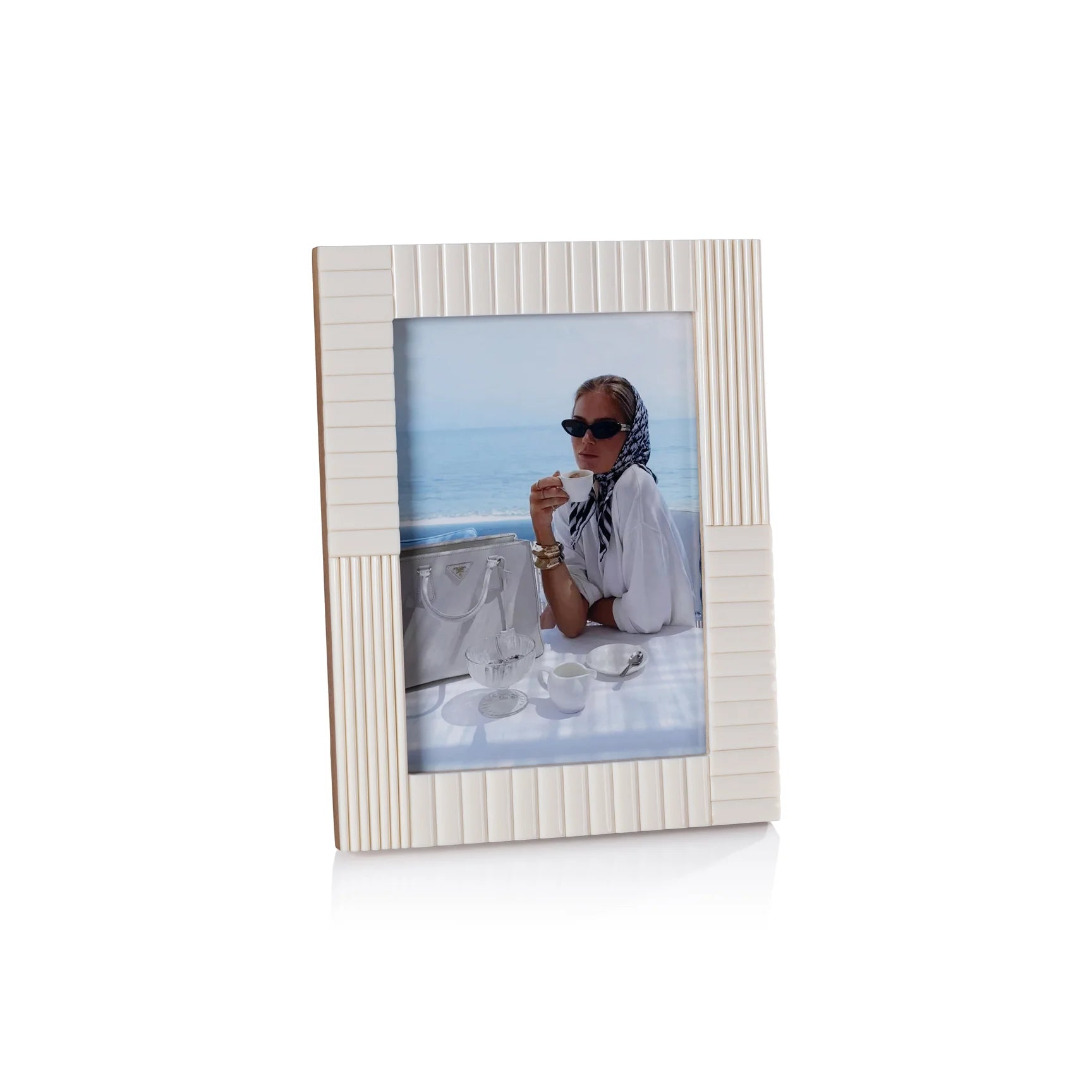 Ribbed Ivory Photo Frame-5x7