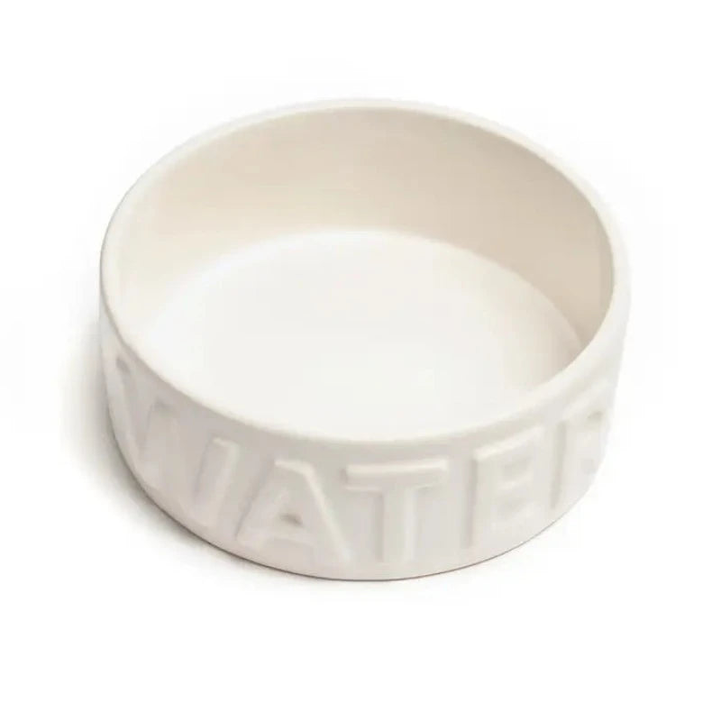 Small White Ceramic Pet Bowl (2 styles)