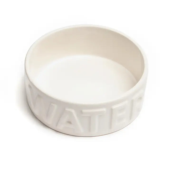 Large White Ceramic Pet Bowl (2 styles)