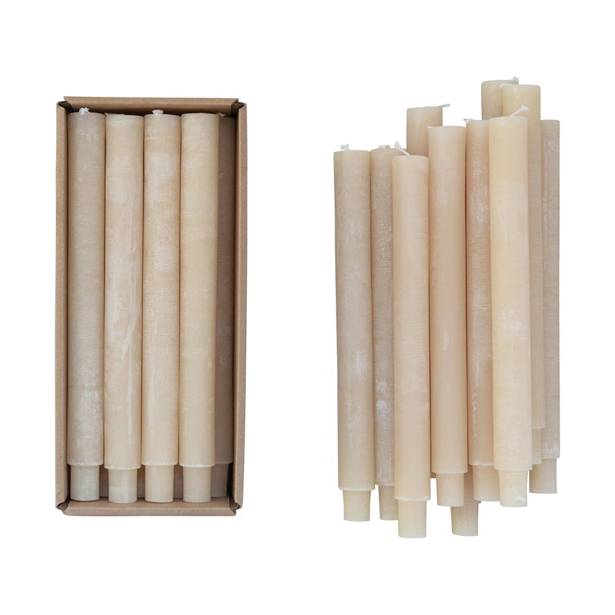 10" Cream Powder Finish Taper Candles (Set of 2)