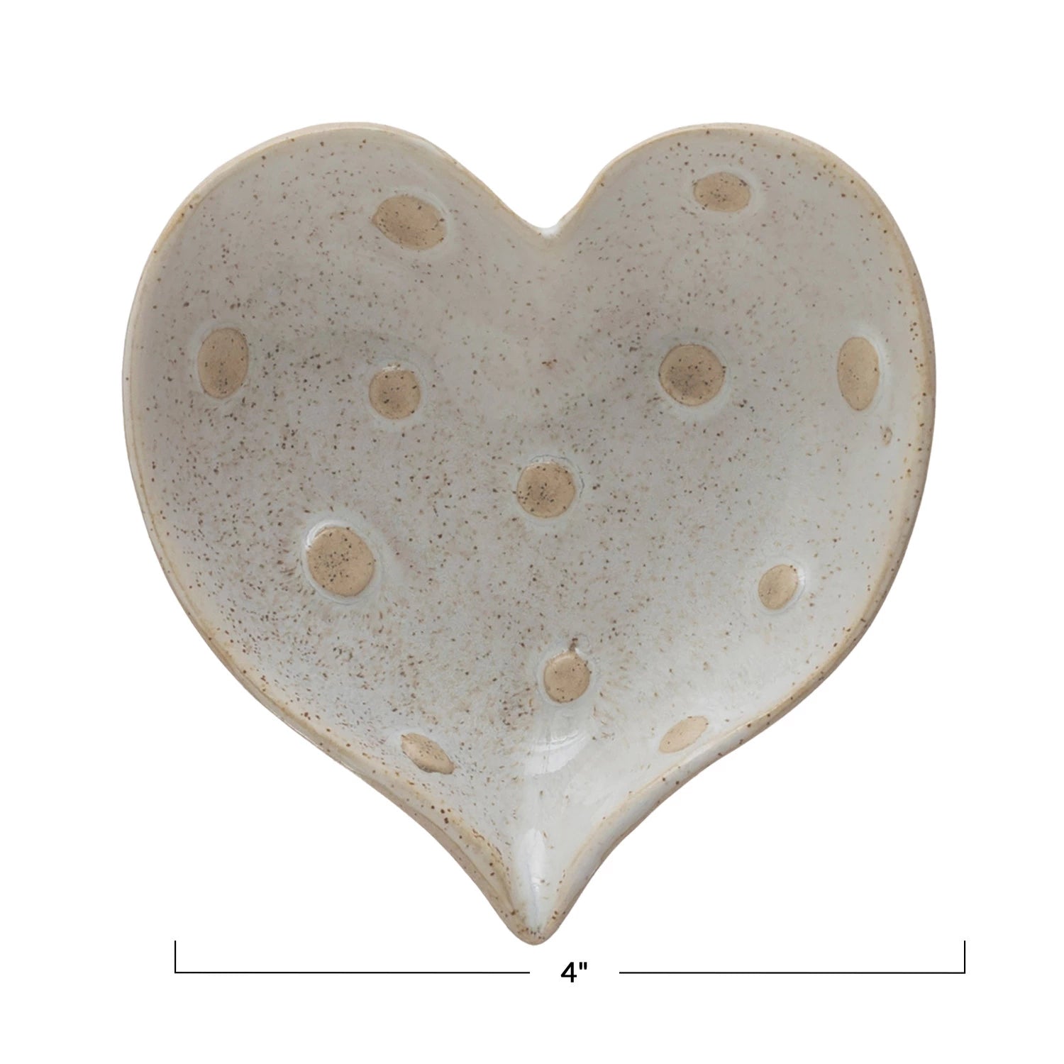 Dotted Stoneware Heart Dish