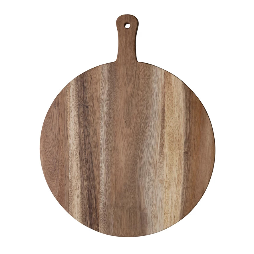 Natural Round Cutting Board w/ Handle