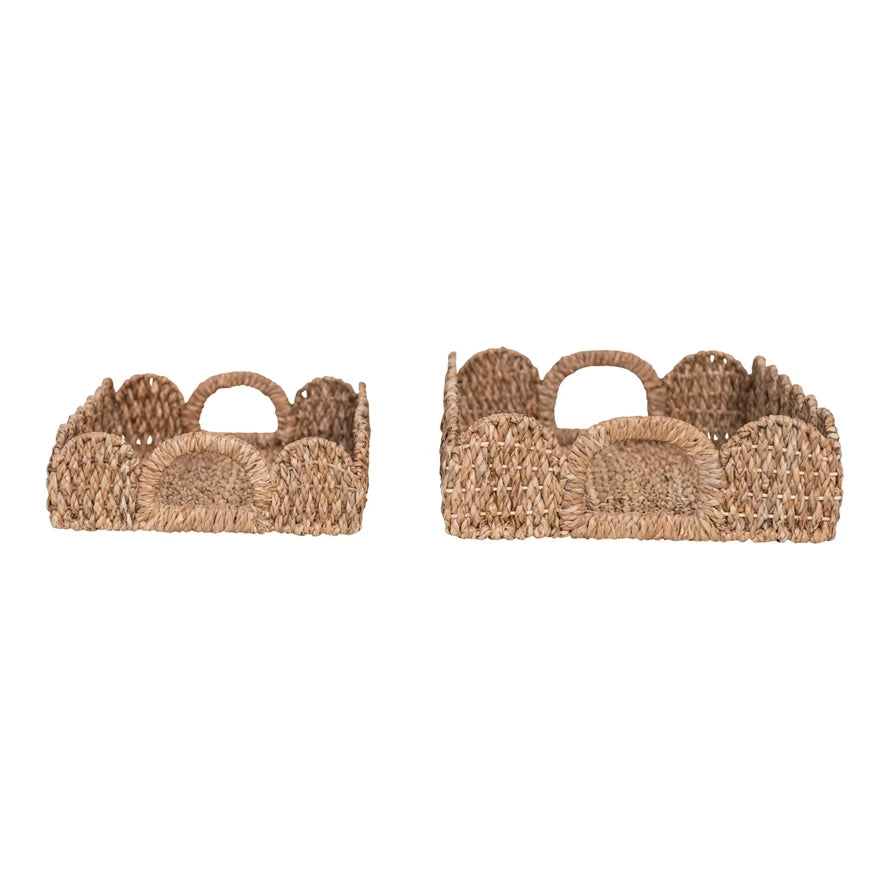 Scalloped Woven Tray (2 Sizes)