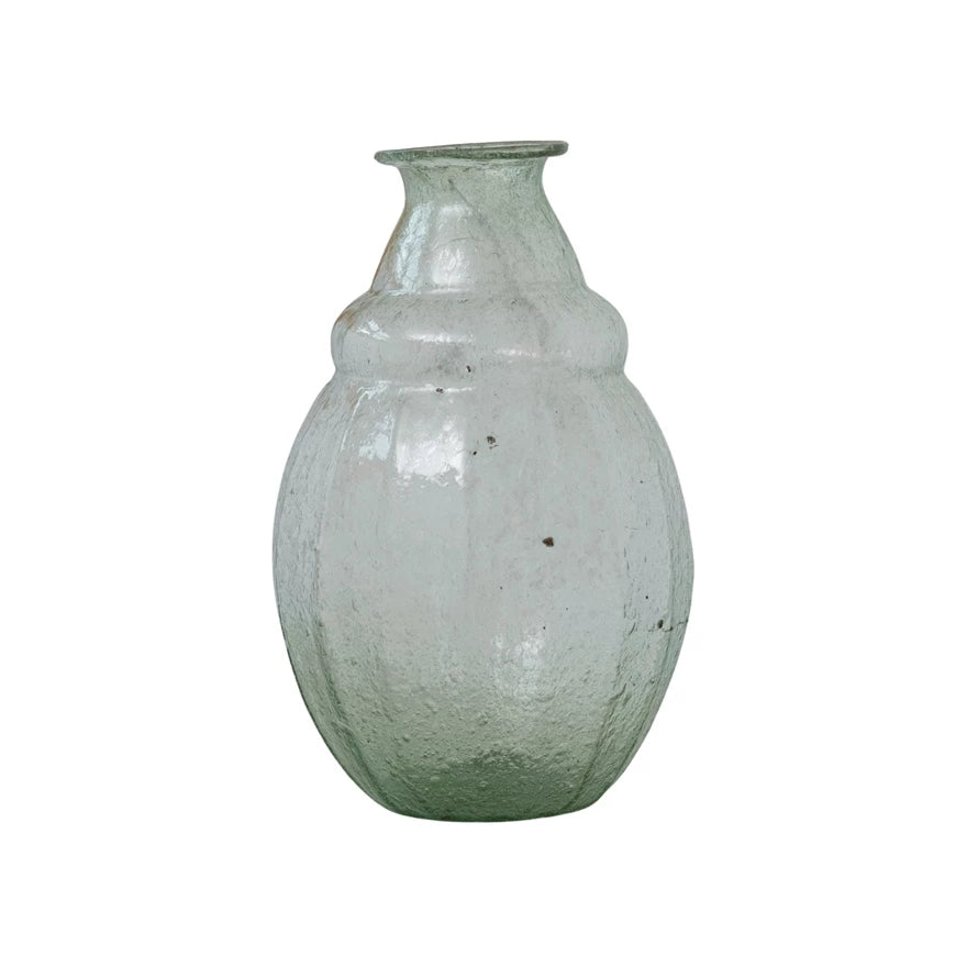 Hand-Blown Bubble Glass Vase