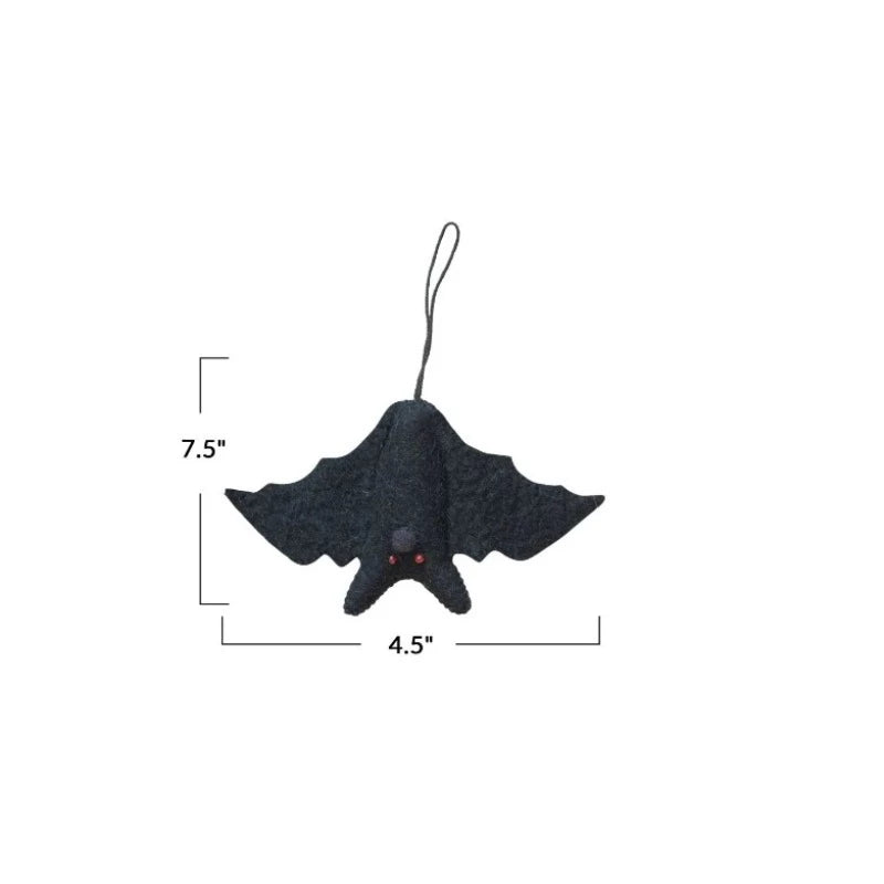 Handmade Felt Bat Ornament (2 sizes)