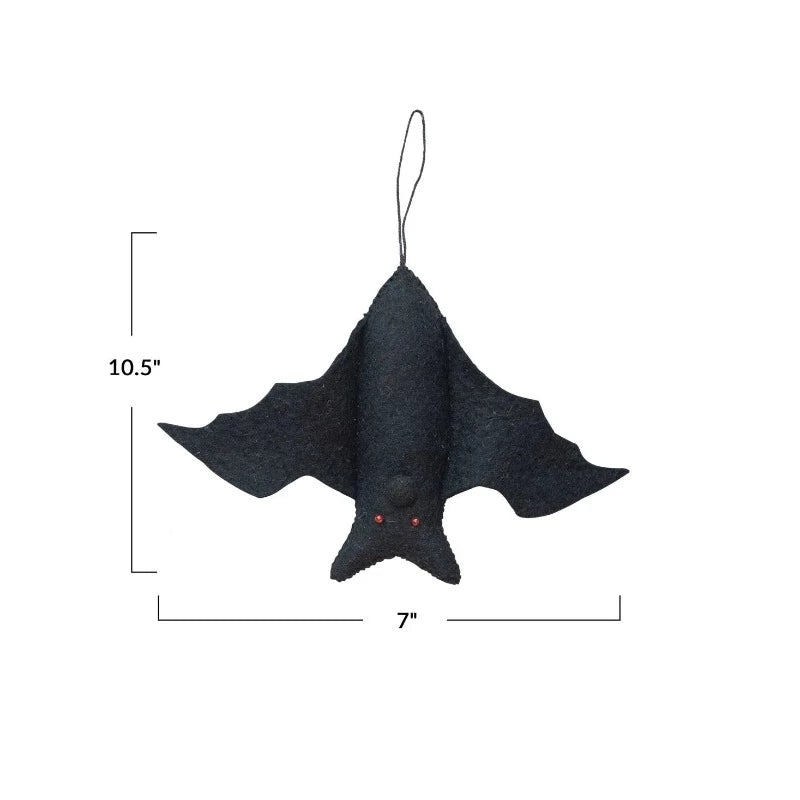 Handmade Felt Bat Ornament (2 sizes)