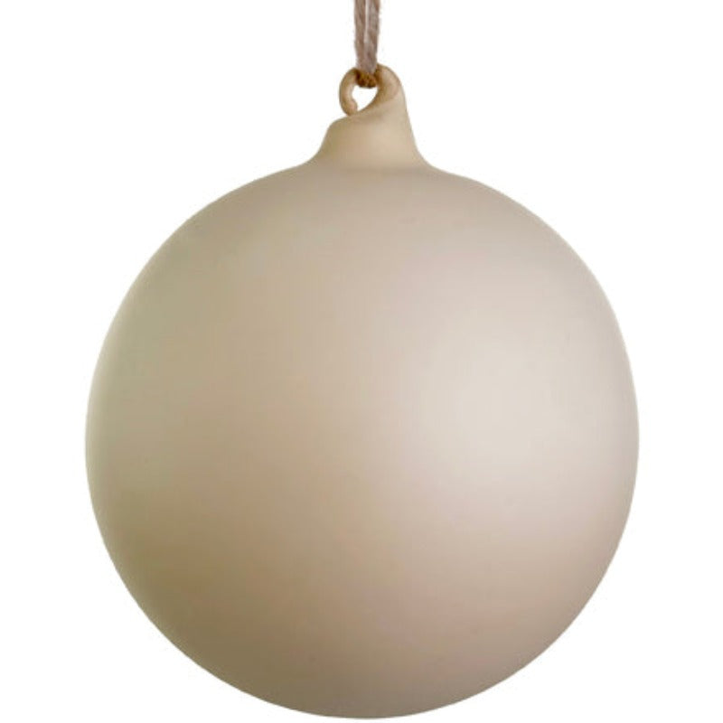 Off White Glass Ornament (3 Sizes)