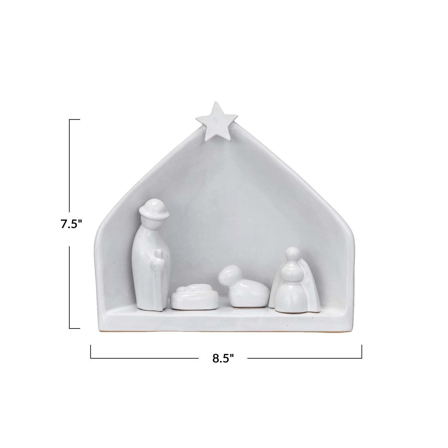 White Stoneware Nativity Scene (Set of 5)