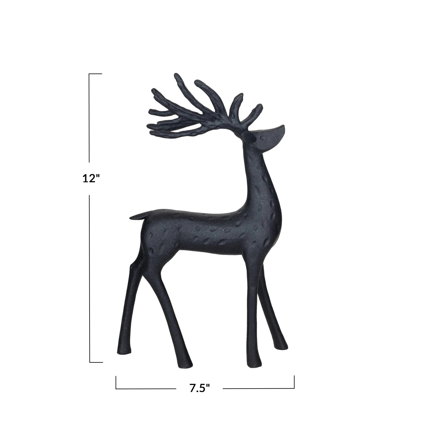 Black Reindeer Figurine