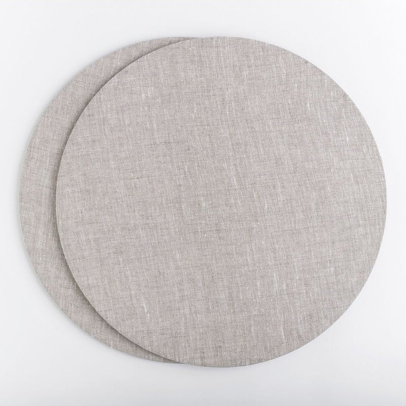 Oatmeal Linen Covered Placemat -Set of 2