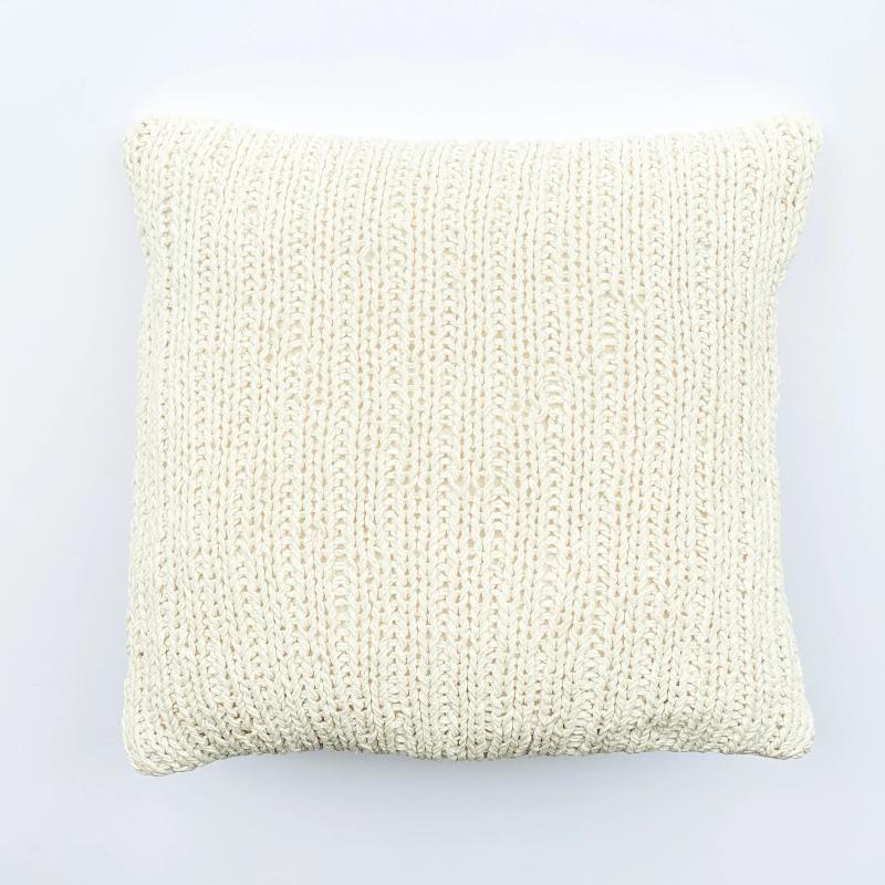 20" Ivory Cotton Knit Pillow