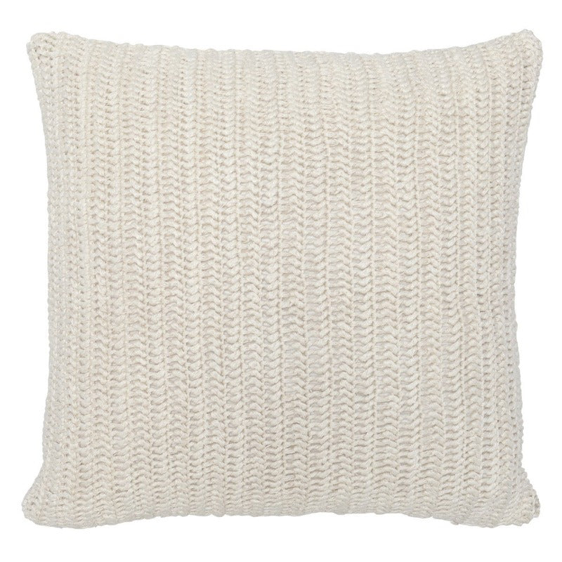 22" Ivory Herringbone Knit Pillow