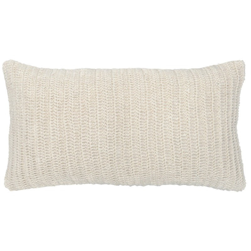 14x26 Ivory Herringbone Knit Pillow