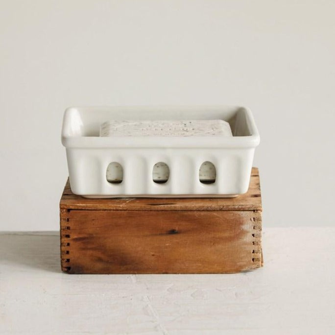 Small White Stoneware Dish