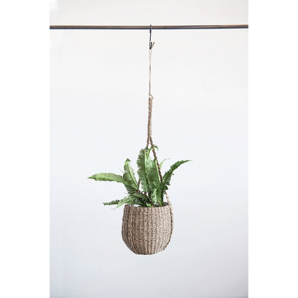 Hanging Seagrass Basket Planter - 8" Round x 7"H