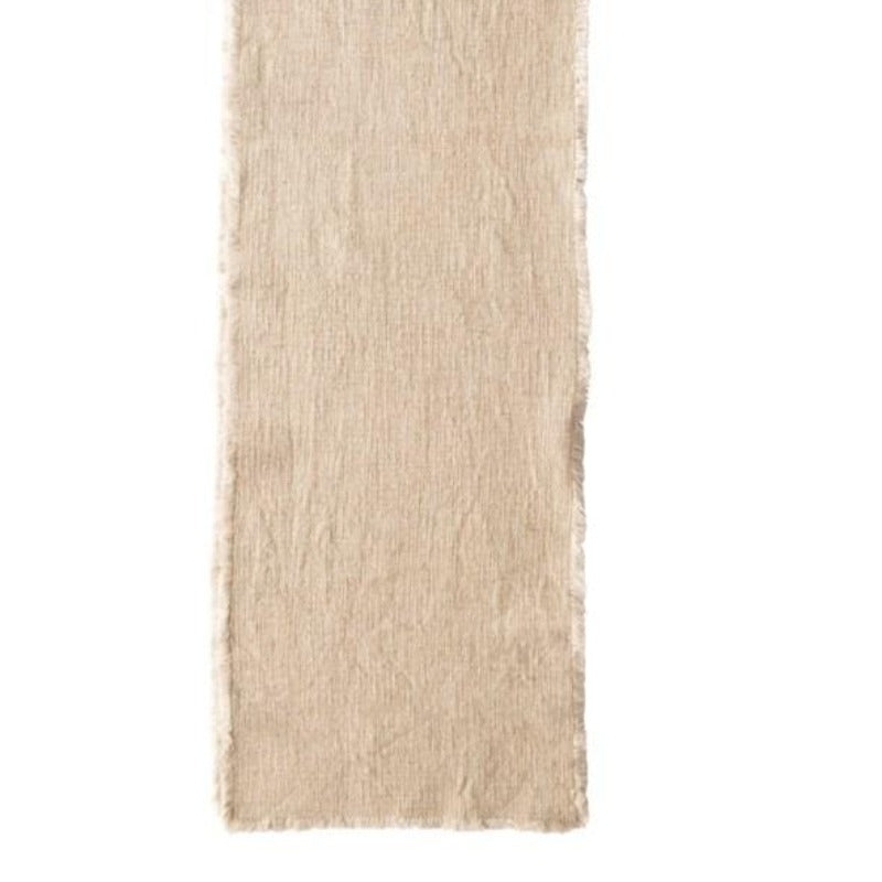 108" x 14" Frayed Edge Linen Blend Table Runner