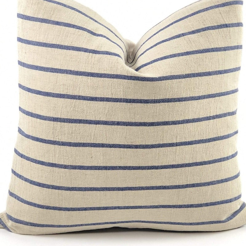 Thin Blue Striped Pillow (22" x 22")