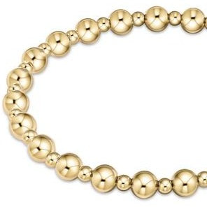 Classic Grateful Pattern 5mm Bead Bracelet - Gold