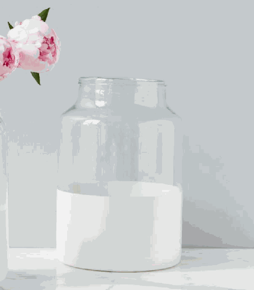 White Colorblock Mason Jar, Small